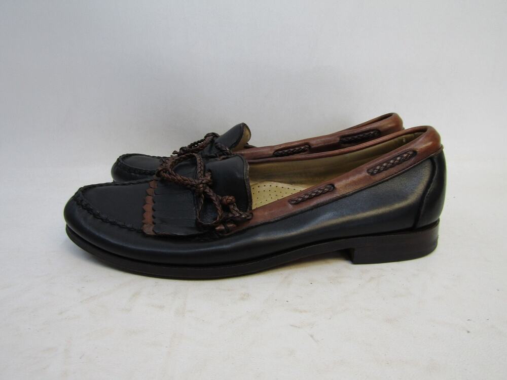 Allen Edmonds Woodstock Mens Size 10.5 D Black Brown Leather Loafer Dress Shoes